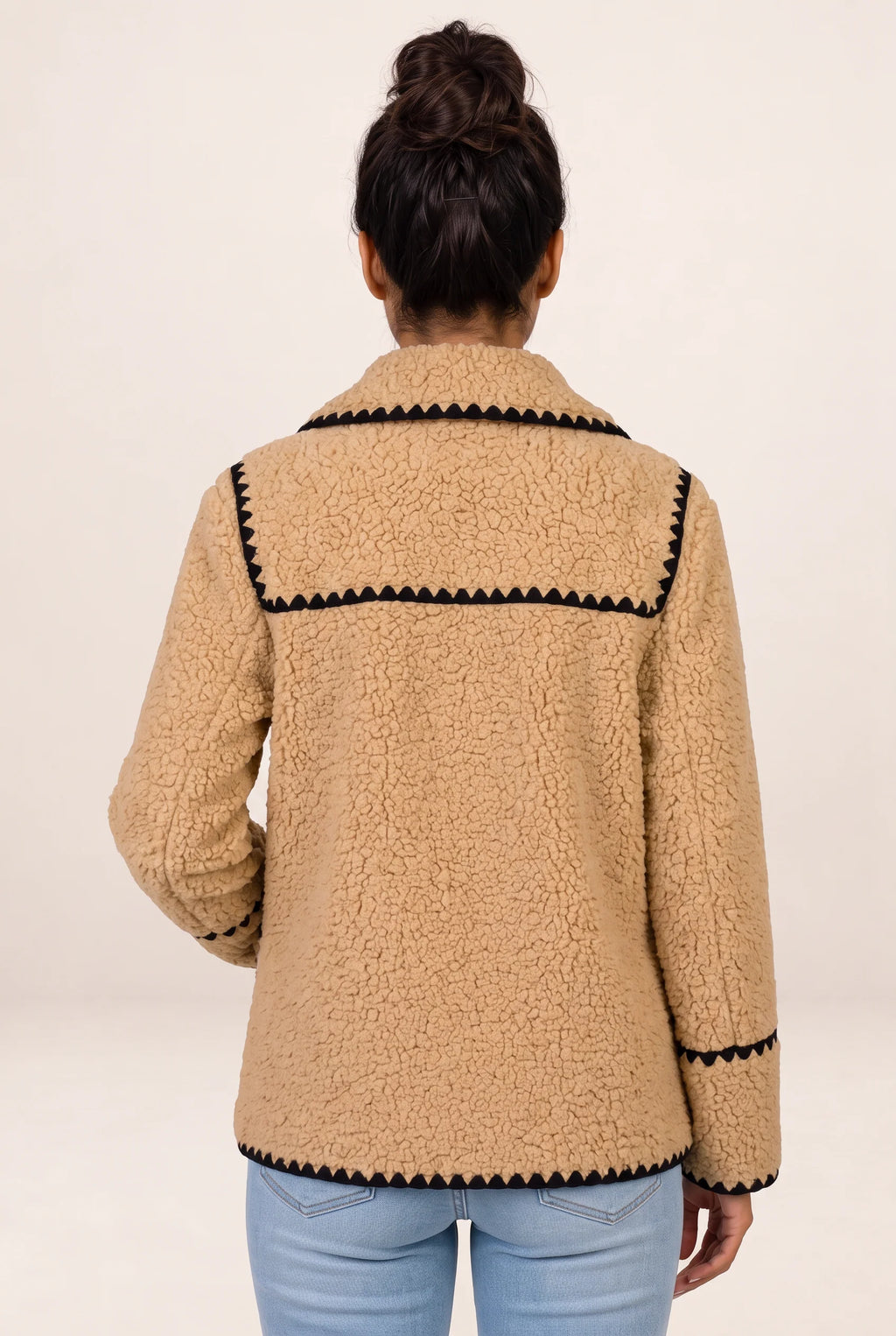 Women's Teddy Fleece  Jacket with Button Front