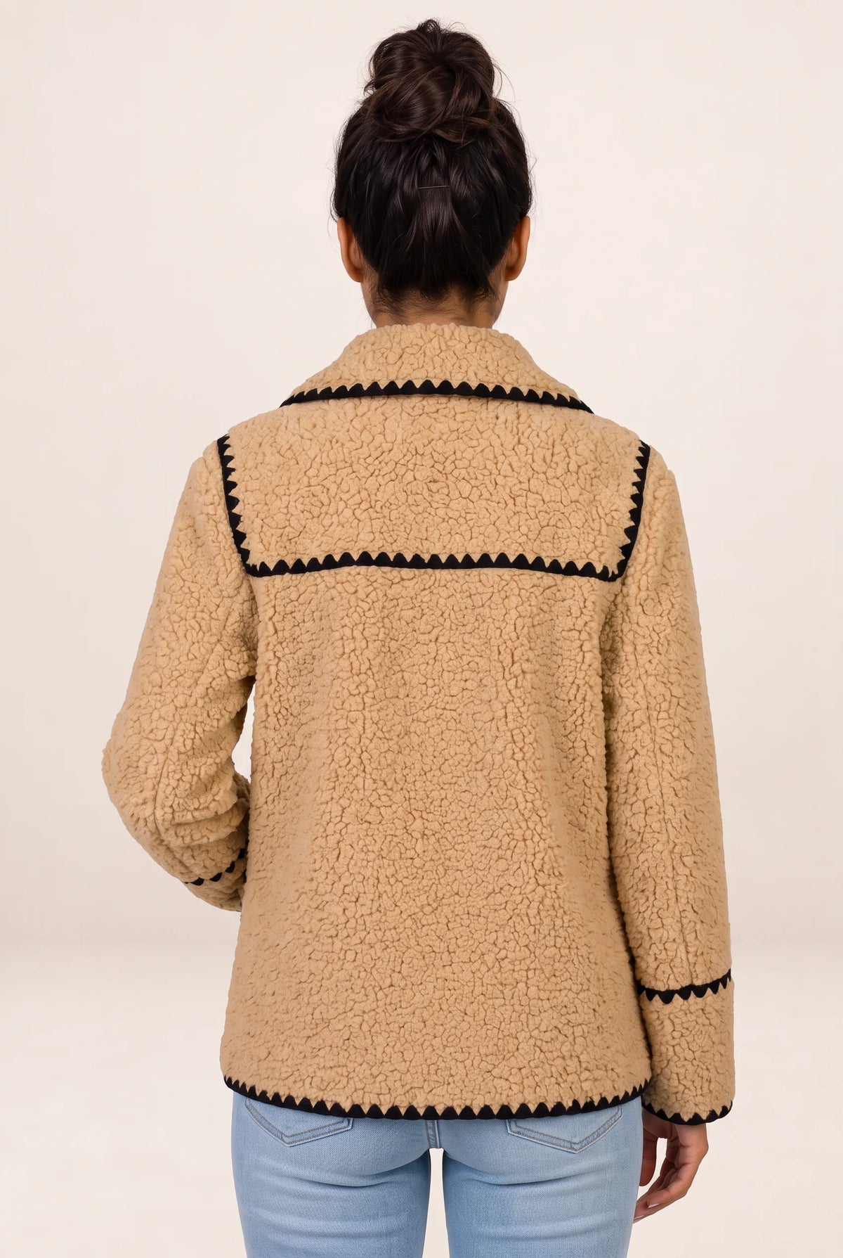 Women's Teddy Fleece  Jacket with Button Front